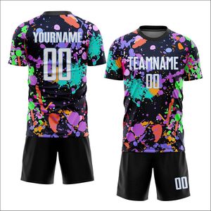 เสื้อฟุตบอลแบบมืออาชีพสั่งทำได้ตามต้องการสำหรับทุกเพศทุกวัย พิมพ์ลายโลโก้ด้วยระบบดิจิทัล ผ้าโพลีเอสเตอร์ 100% แห้งเร็ว ระบายอากาศได้ดี - Product Image 1