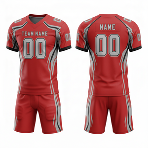 Conjunto Personalizable de Uniforme de Fútbol Americano con Camiseta y Pantalones Cortos con Posición para Logotipo Frontal - Product Image 5