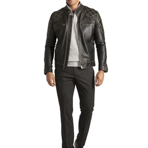 Chaqueta de Cuero de Invierno para Hombre, a la Moda, con Cierre, Tela No Tejida, Resistente al Viento e Impermeable, Talla Adulto, Diseño Sólido, Precio Razonable - Product Image 3