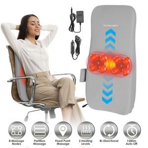 Almohadilla de Masaje Shiatsu 3D para Silla con Calor, Rodillos y Nodos de Amasamiento para Espalda Completa, Zona Lumbar, Superior e Inferior para Mayor Comodidad - Product Image 1