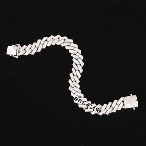 Bracelet gourmette de luxe en argent sterling 925 avec diamants Moissanite, bijoux de créateur sertis de pierres pour hommes et femmes - Product Image 4