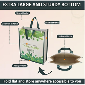 Bolsa de Mano Minimalista de Lona de Algodón, Reutilizable, Ecológica, con Asas Resistentes para Compras, Oficina, Playa y Viajes - Product Image 1