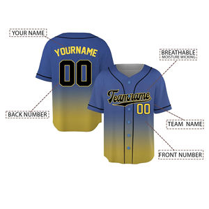 Camisetas de Béisbol Unisex OEM, Personalizadas con Impresión, Transpirables, de Poliéster, Ropa Deportiva con Talla y Logotipo Personalizados, Tallas Grandes - Product Image 2