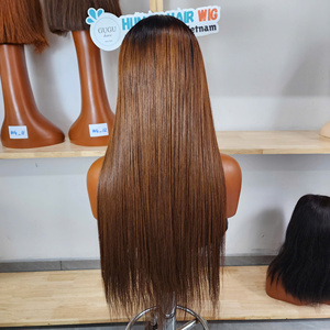 Wholesale 2x6 Glueless <b>Wig</b> with for Color 26 inches Bone Straight Remy Virgin Human Hair for Women Transparent lace - Product Image 2