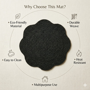 Woven Jute Scallop <b>Table</b> Mat Unique Design Handmade Round | <b>Table</b> Decoration Home Hotel Use <b>Low</b> Price Bulk Supply Export Quality - Product Image 6