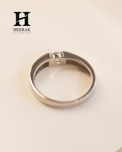 Luxury Men's Tension Set Lab Grown Diamond Ring 18K White Gold GIA/IGI Certified Round Brilliant Cut Diamond Engagement Band - Product Image 3