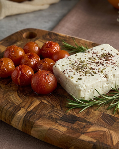 HaLe Oval Acacia Non-Toxic Cheese Board with <b>Sliced</b> Salami Cheese Tomatoes and Bread for Serving - Product Image 6