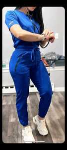 Premium Slim Fit Medical <b>Scrubs</b> Set – Custom Stretch Jogger Pant & Notched V-Neck Top, Premium Nursing Uniform for Hospital - Product Image 3