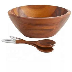 Bols à salade de fruits en bois d'acacia, bols à mélanger en mélamine, bol à salade en bois rond, bol à fruits décoratif, vente en gros, petit créatif - Product Image 3