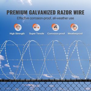 Filo Spinato Zincato a Doppia Spirale da 5mm di Diametro, 98 Piedi x 2 Rotoli, Recinzione in Filo Spinato - Product Image 2