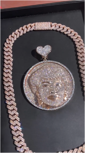 Pendentif personnalisé de luxe plaqué or 18 carats, hip-hop, moissanite VVS, bijoux en argent sterling 925 - Product Image 3