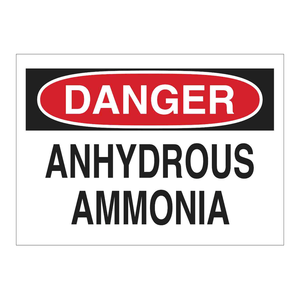 Panneau d'avertissement d'ammoniac anhydre Brady Danger pour les zones industrielles de stockage de produits chimiques, PVC solaire - Product Image 1