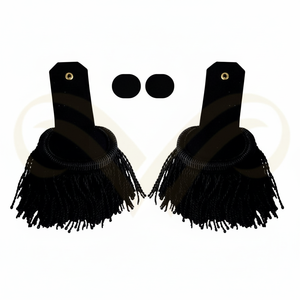 Premium Custom <b>Black</b> Bullion Fringe Epaulettes Shoulder <b>Boards</b> for Duty Uniform & Personal Defense Equipment - Product Image 6
