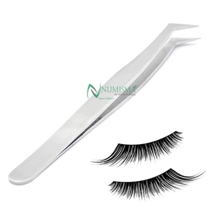 Pinzas de Precisión para Pestañas, Herramienta Profesional para Extensiones de Pestañas, Acero Inoxidable, para el Cuidado de Cejas, Uso en Salones de Belleza, Duraderas y Profesionales - Product Image 2