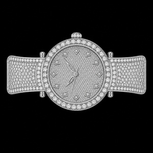 Reloj de Lujo para Mujer con Diamantes, Esfera Redonda de 30 mm, Cuarzo Analógico, Caja de Cristal de Zafiro, Estilo Plateado con Incrustaciones de Diamantes - Product Image 2