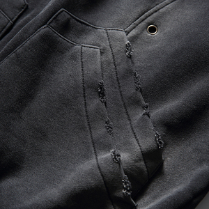 Sudadera con capucha de algodón 100% de gran gramaje con logo personalizado, teñido por inmersión, estilo vintage Y2K, con efecto degradado y lavado ácido, para hombre, con bolsillo. - Product Image 3