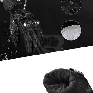 Gants de moto en cuir véritable de haute qualité, paume antidérapante, respirants, imperméables, doigts entiers, couleurs et tailles personnalisables - Product Image 6