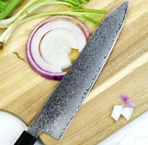 Handmade Damascus Steel Chef <b>Knife</b> <b>Sharp</b> Blade Wood Handle Non-Stick Coating Dishwasher Safe for Daily Kitchen Use - Product Image 5