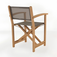 Ensemble de salle à manger comprenant une table pliante et des chaises en teck et tissu résistant, au design moderne et élégant