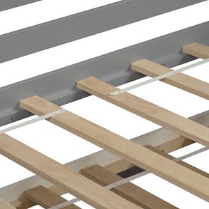 Divano letto matrimoniale in legno grigio con letto estraibile per camera da letto o soggiorno - Product Image 4