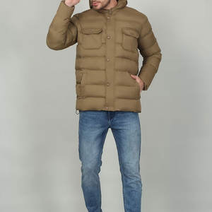Veste matelassée classique pour homme, pour un usage quotidien, veste matelassée à col haut pour homme avec design coupe-vent - Product Image 2