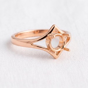 Bague semi-montée carrée en argent sterling 925, prête à l'emploi, pour pierres précieuses de 5mm à 18mm, composant de bijoux en or 18K - Product Image 3
