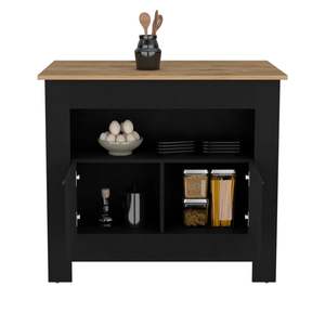 Geneva Kitchen Black/Macadamia Kitchen Island & Cart - Product Image 4