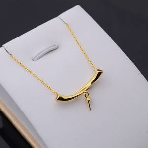 Pendentif en argent S925 à faire soi-même, chaîne de style coréen 7-15, accessoires avec perle, support creux, semi-fini - Product Image 2