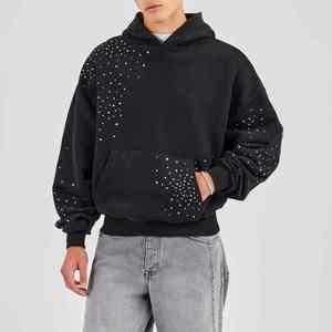 Hot Sale New Arrival Rhinestone Hoodies for <b>Men</b> Basics Cotton Blended Breathable <b>Men</b> Rhinestone Hoodies - Product Image 2