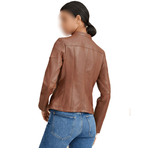 Chaqueta Bomber Original 2026 para Mujer, de Piel de Oveja, con Detalles de Remaches, Transpirable, Impermeable, Ecológica, con Exterior de Lana, Spandex y Nailon - Product Image 2