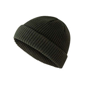 Short Fold Cuff Beanie Custom Logo Knit <b>Winter</b> <b>Hat</b> <b>Men</b> Urban Streetwear Headwear Wholesale Factory Private Label Clothing Supply - Product Image 3