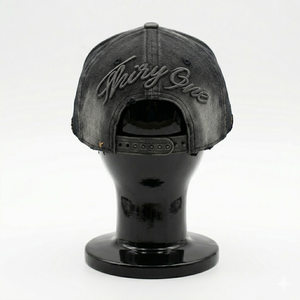 Casquette de baseball vintage sportive à visière incurvée, effet vieilli, avec lettres, 5 panneaux, ajustable, en polyester/coton, haute qualité, modèle El - Product Image 2