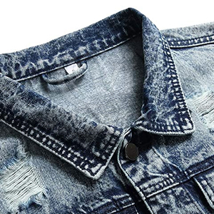 Veste en jean en toile 100% coton respirante pour homme, longueur standard - Style streetwear de luxe pour l'automne - Product Image 3