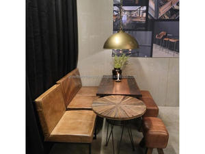 Modern Leather Pouf Stool Ottoman Footrest Handmade Leather Cushion Stool Designer Upholstered Foot Stool Metal <b>Legs</b> Home Bar - Product Image 5