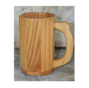 Hand Carved Wooden Mug Modern Style Eco Friendly Large Capacity Airtight <b>Drinkware</b> for Coffee Tea Lovers Made by Apex Align - Product Image 1