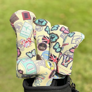 Fundas para Palos de <span class=keywords><strong>Golf</strong></span> con Diseño de Mariposa Colorida y Bandera del Reino Unido, para <span class=keywords><strong>Driver</strong></span> y Putter, con Tela Protectora - Product Image 1