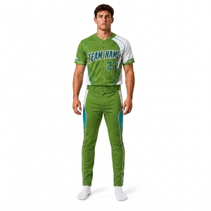 Ensemble Maillot et Pantalon de Baseball Personnalisé pour Hommes – Tenue de Sport Sublimée Entièrement Boutonnée – Fournisseur OEM Marque Privée - Product Image 1