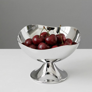 Premium Quality Stainless Steel Silver Finishd <b>Pedestal</b> Decorative Bowl Perfect For Fruits Serving And Chocolate Display - Product Image 1