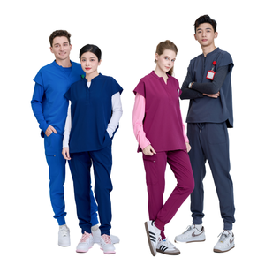 HIGH QUALITY latest design nurse uniform stylish <b>scrubs</b> hospital medical clothing rayon PE spandex fashionable LOW MOQ/OEM/ODM - Product Image 2