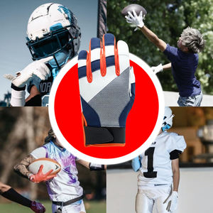 Gants de football américain au design unique, polyester de haute qualité, respirants, antidérapants, séchage rapide, doux, élégants, sans silicone, bon marché - Product Image 4
