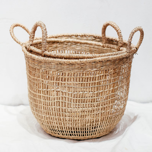 Wholesale Durable Seagrass <b>Storage</b> <b>Basket</b> Set for Living Room Organizer Natural <b>Wicker</b> <b>Basket</b> Home Decoration Items Free Sample - Product Image 1