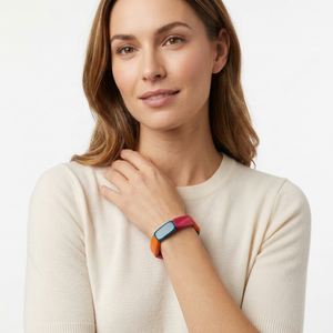 Bracelet en résine coloré, bijoux de mode ronds, accessoire de perles multicolores - Product Image 1