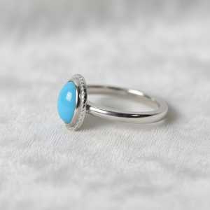 Sleeping Beauty <b>Turquoise</b> <b>Ring</b> 925 Sterling Silver 14K Gold Plated Minimal Boho Statement December Birthstone <b>Ring</b> - Product Image 3
