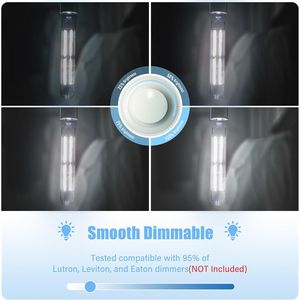 Lampadine LED Dimmerabili 8.9 Pollici AC 120V Base E26 6W 800LM 5000K Luce Diurna Bianca T10 T9 Stile Vintage Edison Equivalente a 80 Watt Trasparente 6W 800LM 5000K - Product Image 2