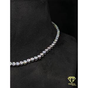Elegant <b>Iced</b> <b>Out</b> Heart Necklace With VVS Lab Grown Diamonds 925 Sterling Silver Tennis <b>Chain</b> Design Fashion Jewelry By Trisha - Product Image 3