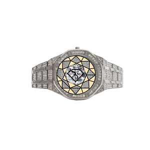 Lab Diamond Stainless Steel Octagon <b>Watch</b> Analog Quartz Polygon <b>Case</b> Diamond Dial Deployment Clasp Band Unisex <b>Watch</b> - Product Image 5