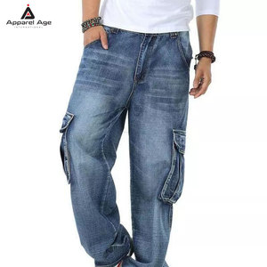 Jeans Cargo con Logotipo Personalizado, Jeans de Pierna Ancha Holgados, Pantalones con Múltiples Bolsillos, Ropa Urbana, Moda Hip Hop, Ropa Casual - Product Image 3