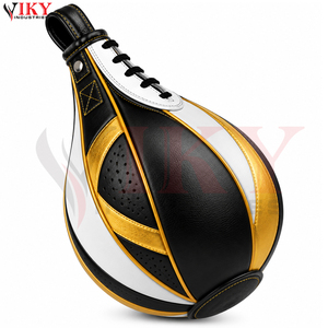 Venta al por Mayor de Balones de Entrenamiento de Boxeo de Primera Calidad, Cosidos a Mano, con Acabado de Lujo en Negro, Blanco y Dorado, Marca Privada OEM, Multipanel - Product Image 3