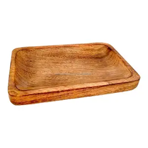 Most Desiring Oval Oak Wood Serving Tray for Home and Hotel Use Decorative Tray is Ready for Export