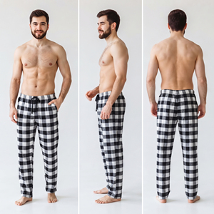 <b>Men</b> Plaid Flannel Sleeping Trouser Low Drawstring Waist Nightwear Pajama <b>Men</b> <b>Lounge</b> Wear Side Pocket Cotton <b>Pant</b> - Product Image 5